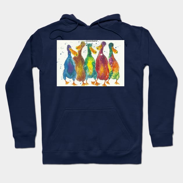 Colourful Ducks. "Quackers!" Hoodie by Casimirasquirkyart